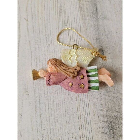 Mini angel girl horn star ornament Xmas decor wing - Picture 4 of 4